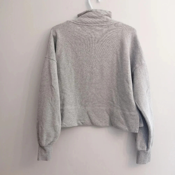 Sweaty Beatty Nestle Up Half Zip Cropped  Pullover Sweatshirt in Gray Marle XS - Picture 5 of 16